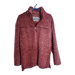 Artisans Sherpa Half Zip Pullover deep Red Women's Medium